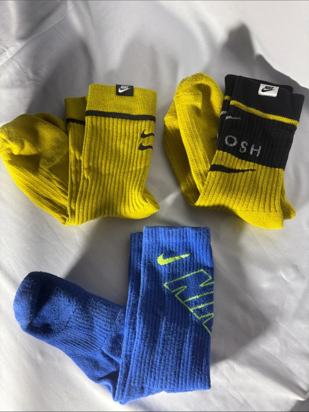 Nike Men's Athletic Crew Socks — Yellow & Blue Mix (3 Pair)